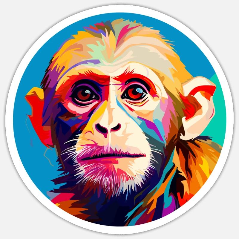 Capuchin monkey - Sticker size S (10 x 10 cm) - white matte