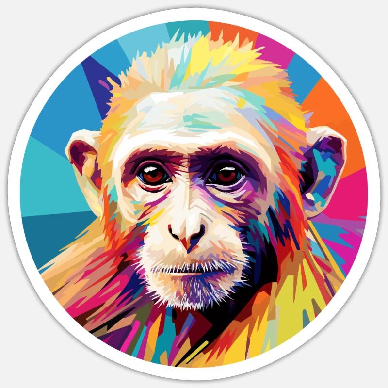Capuchin monkey - Sticker size S (10 x 10 cm) - white matte