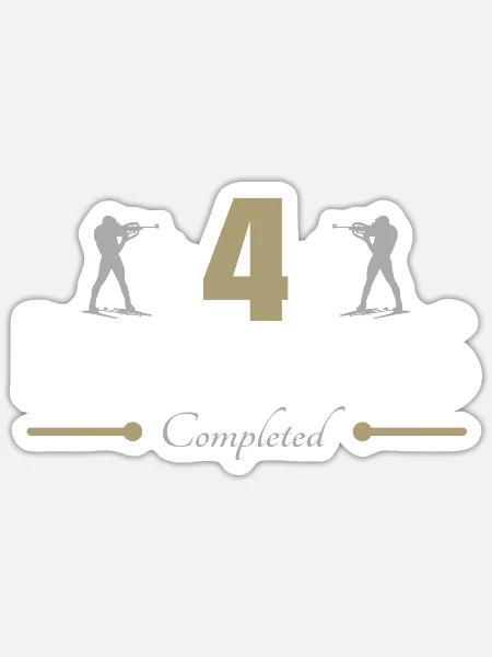4. Biathlon - Sticker Größe S (10 x 10 cm) - Mattweiß