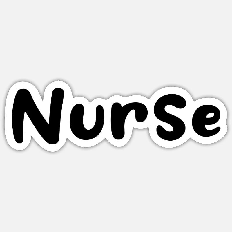 Infirmier - Sticker taille S (10 x 10 cm) - blanc mat