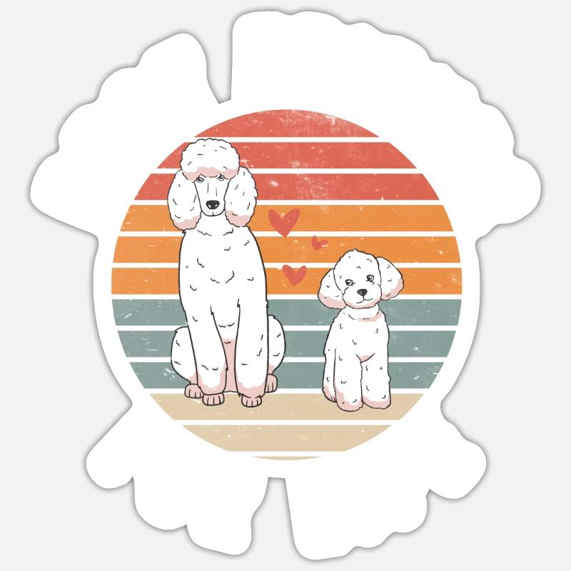 Cadeaux Caniche - Sticker taille S (10 x 10 cm) - blanc mat