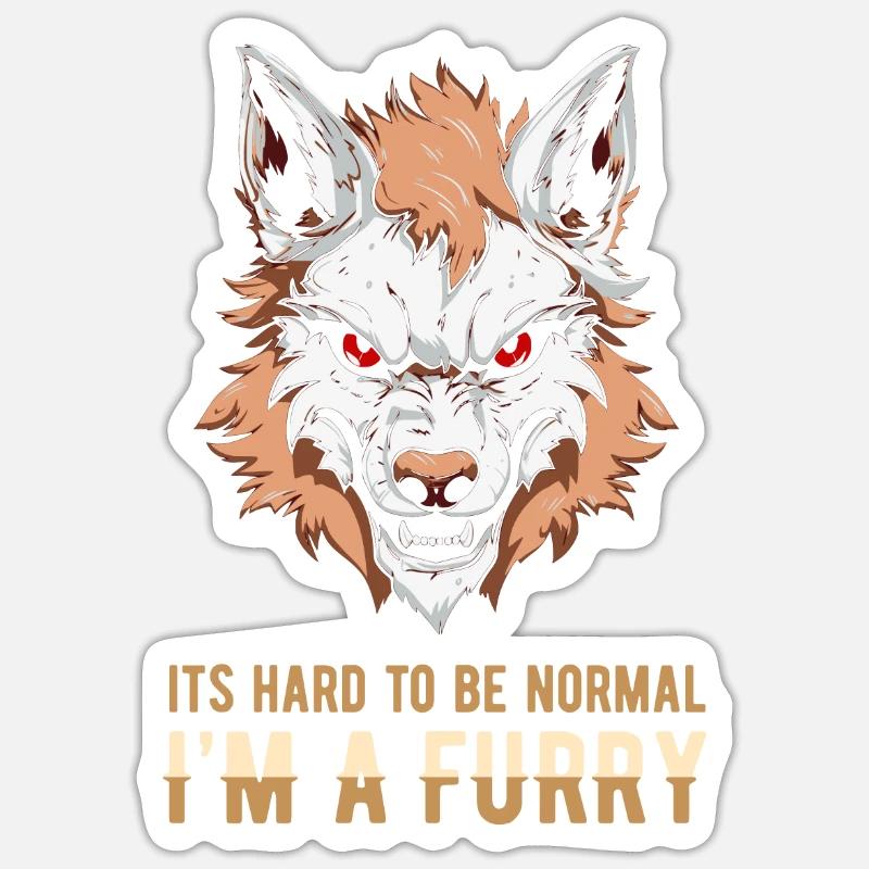 Furry Fandom Fursuits Cool - Sticker taille S (10 x 10 cm) - blanc mat