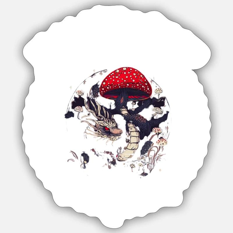 La Nuit du Dragon - Sticker taille S (10 x 10 cm) - blanc mat