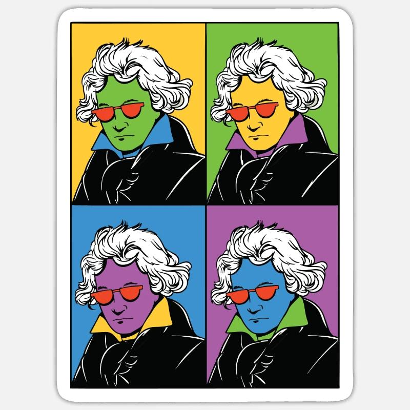 Beethoven Classical Music Composer - Sticker size S (10 x 10 cm) - white matte