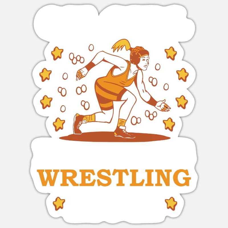 Oh Mädchen, ich bin diese Wrestling-Mutter Sticker Größe S (10 x 10 cm)
