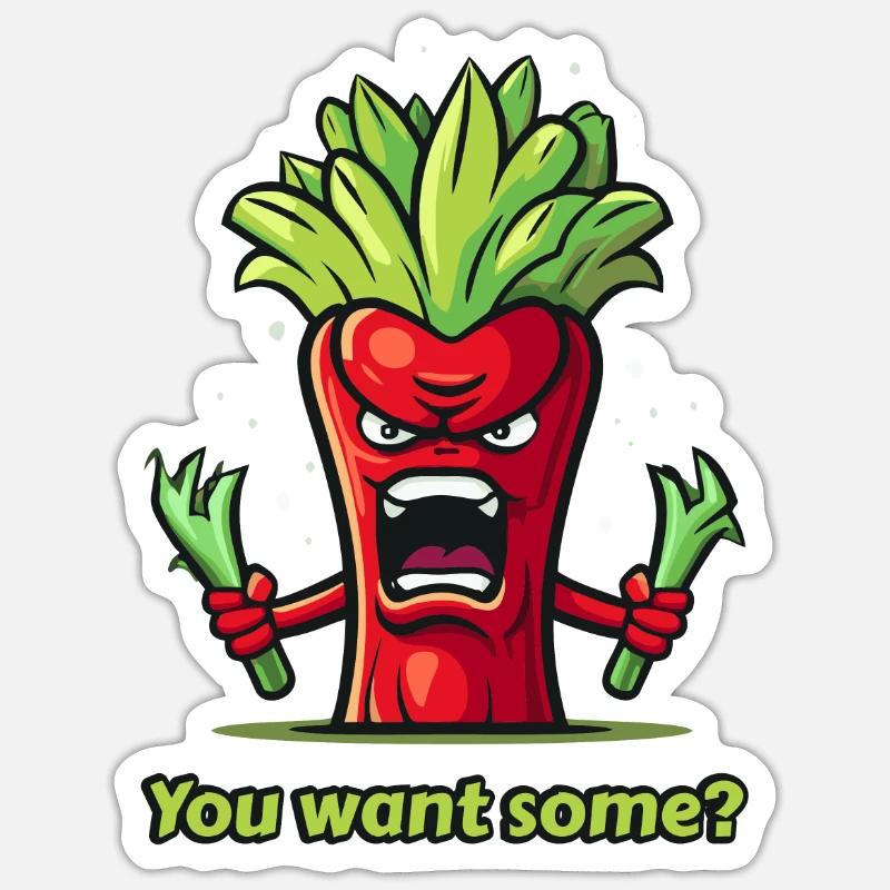 Angry red vegetables - Sticker size S (10 x 10 cm) - white matte