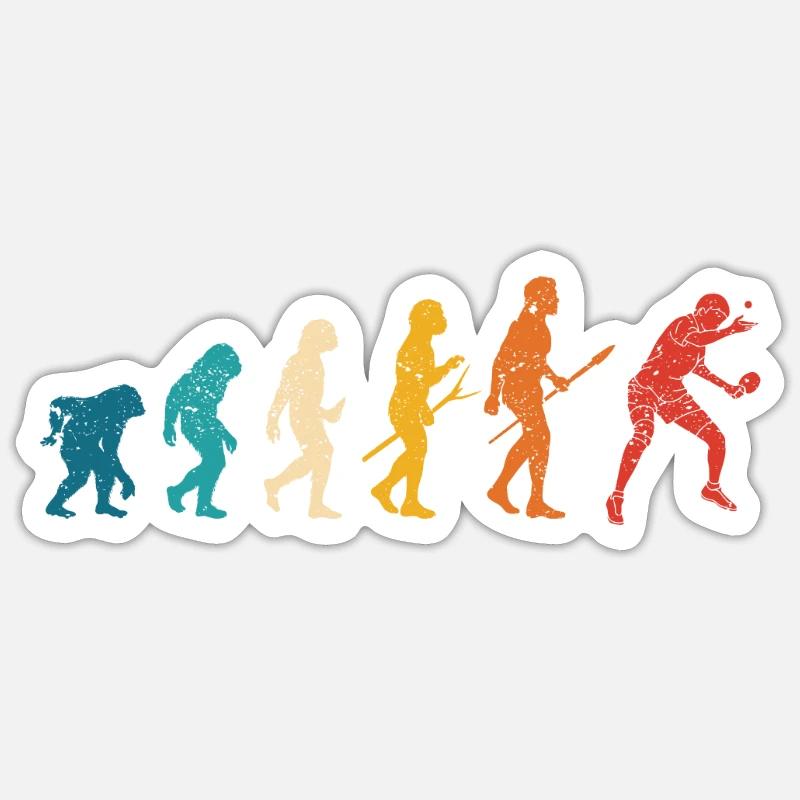 Ping Pong Human Evolution Table Drôle Sticker taille S (10 x 10 cm)