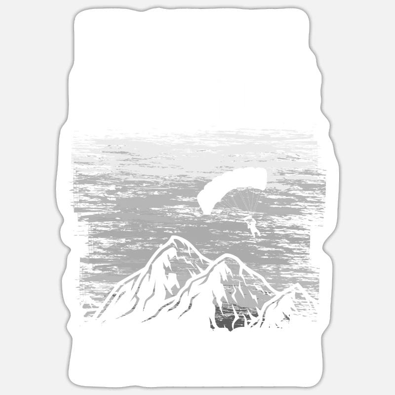 Abhängen Paragleiter Gleitschirm Paragliding - Sticker Größe S (10 x 10 cm) - Mattweiß