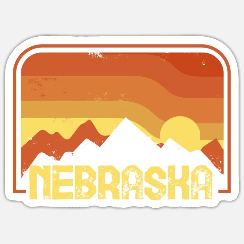 Nebraska - Sticker size S (10 x 10 cm) - white matte