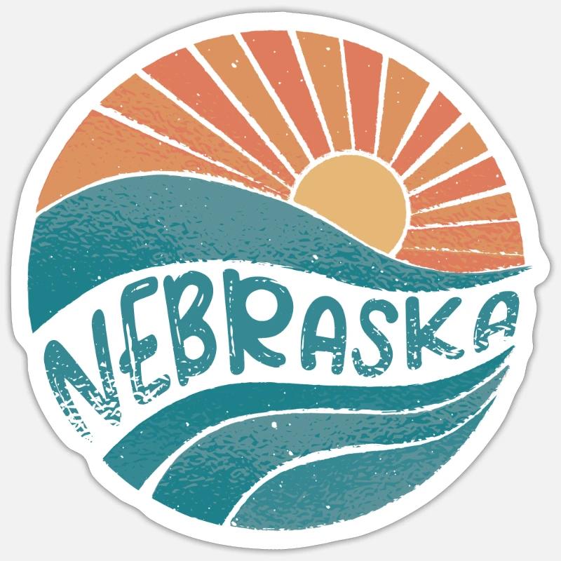 Nebraska - Sticker taille S (10 x 10 cm) - blanc mat