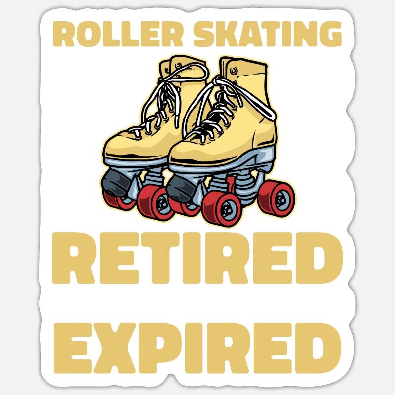 Roller skating Roller skating in retirement - Sticker size S (10 x 10 cm) - white matte