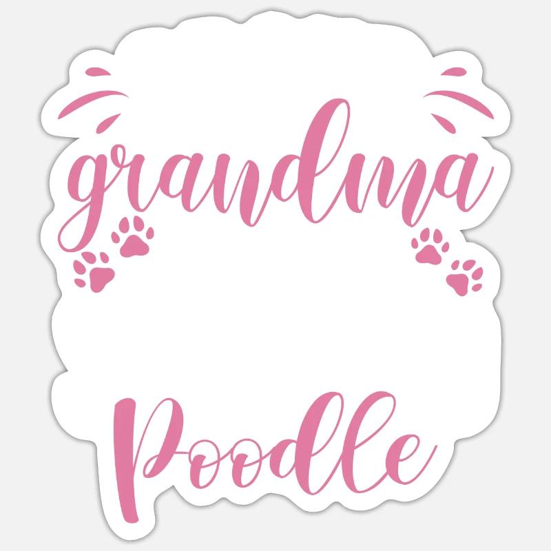 Cadeaux Caniche - Sticker taille S (10 x 10 cm) - blanc mat