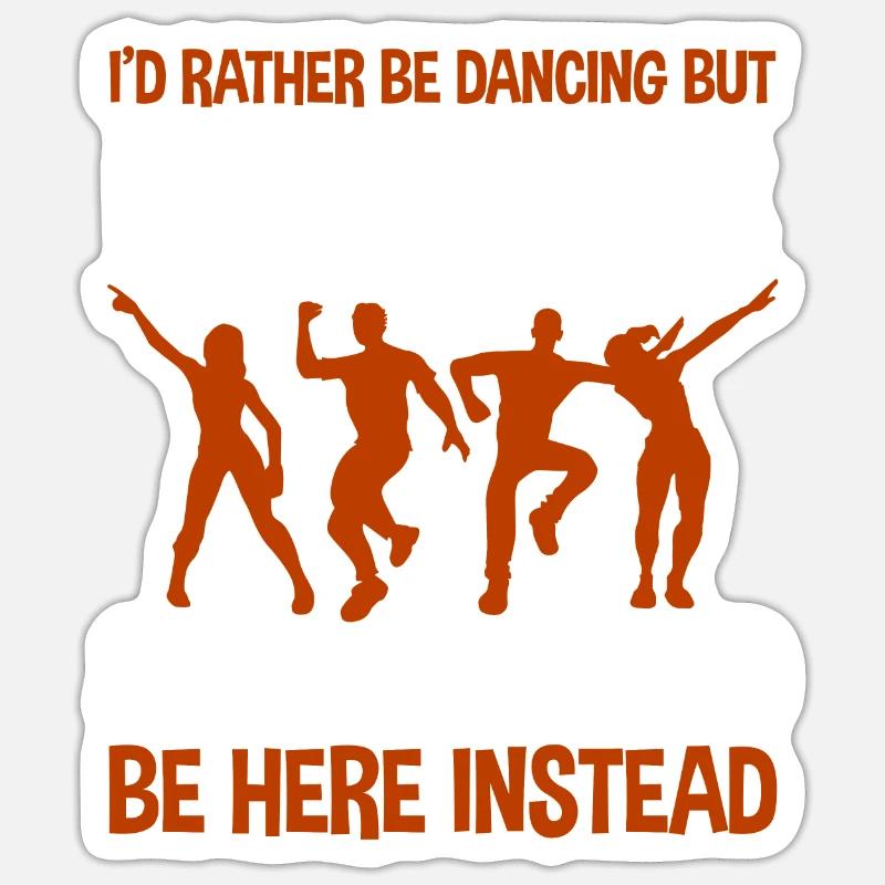 Je préfère danser 4 - Sticker taille S (10 x 10 cm) - blanc mat
