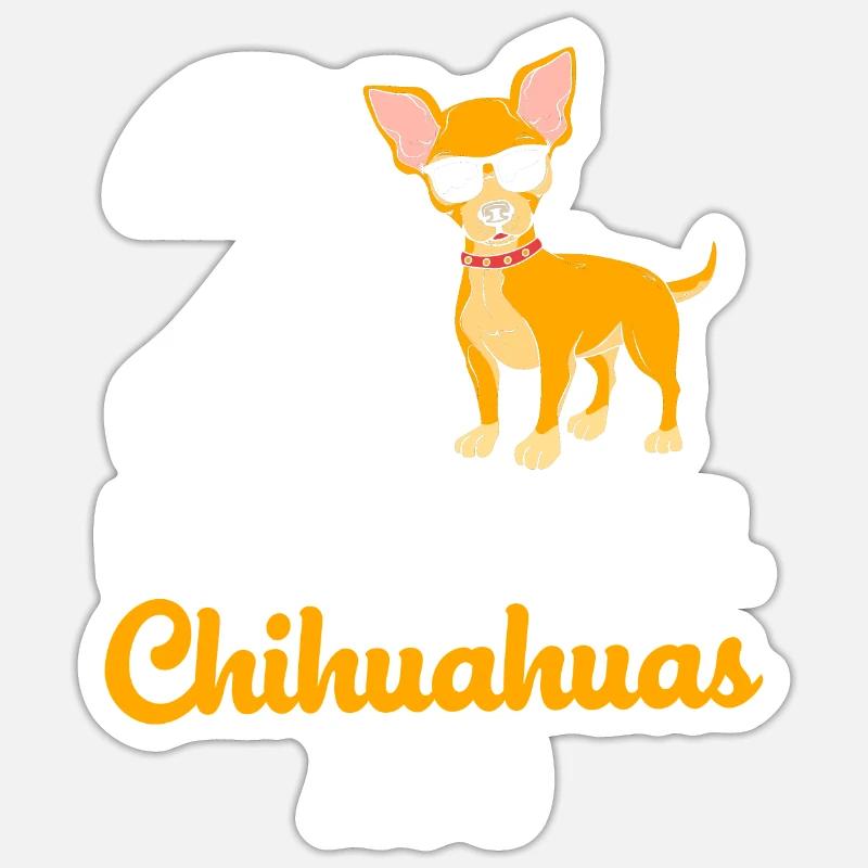 Chihuahua - Sticker taille S (10 x 10 cm) - blanc mat