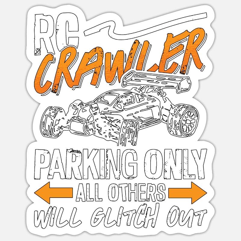 RC Model Racing RC Crawler Parking Only Model Car - Sticker Größe S (10 x 10 cm) - Mattweiß