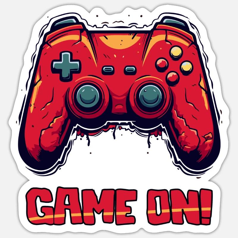 Parody Rugged Gaming Controller, game on Sticker size S (10 x 10 cm)
