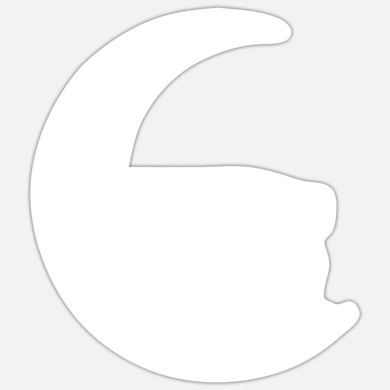 Crescent Moon - Golf - - Sticker taille S (10 x 10 cm) - blanc mat
