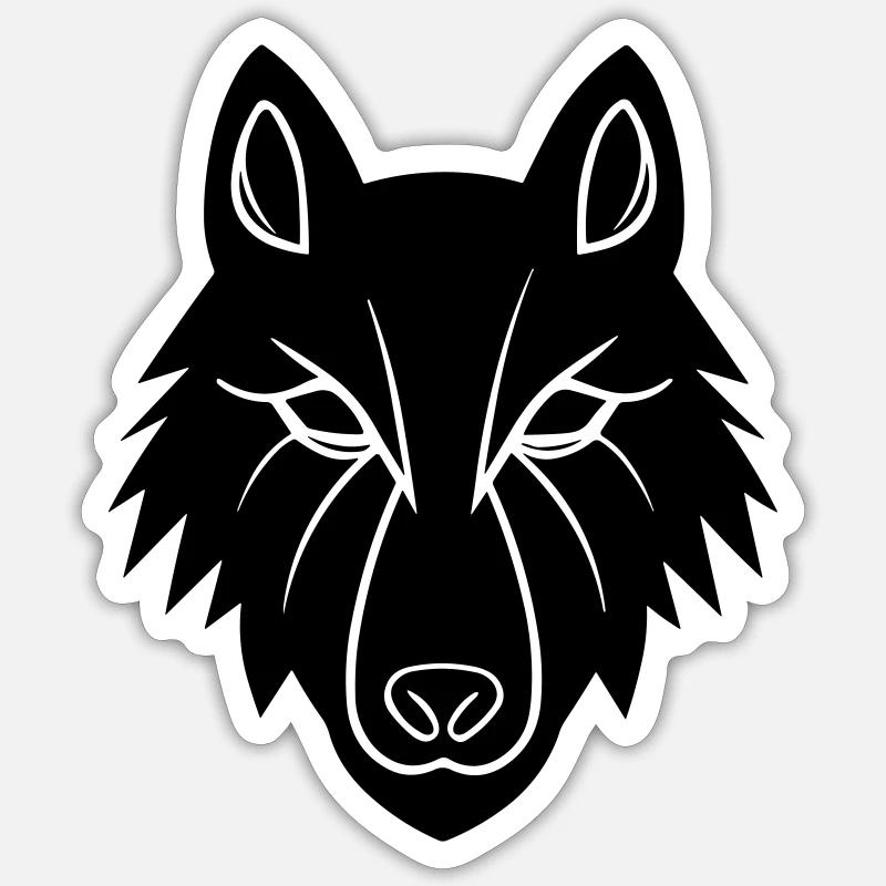 Wolf - Sticker Größe S (10 x 10 cm) - Mattweiß