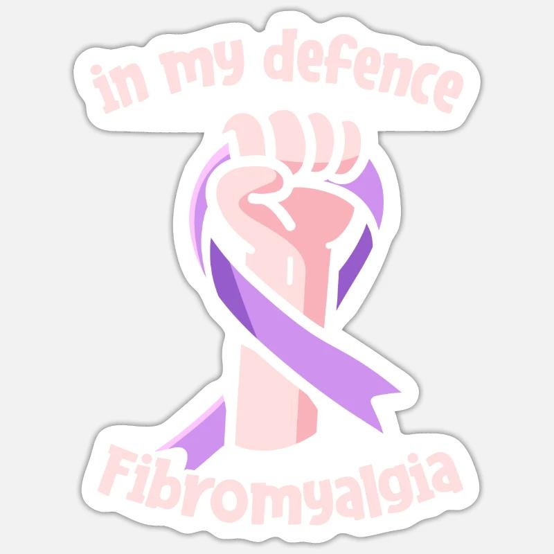 Fibromyalgie Rhumatisme mignon - Sticker taille S (10 x 10 cm) - blanc mat