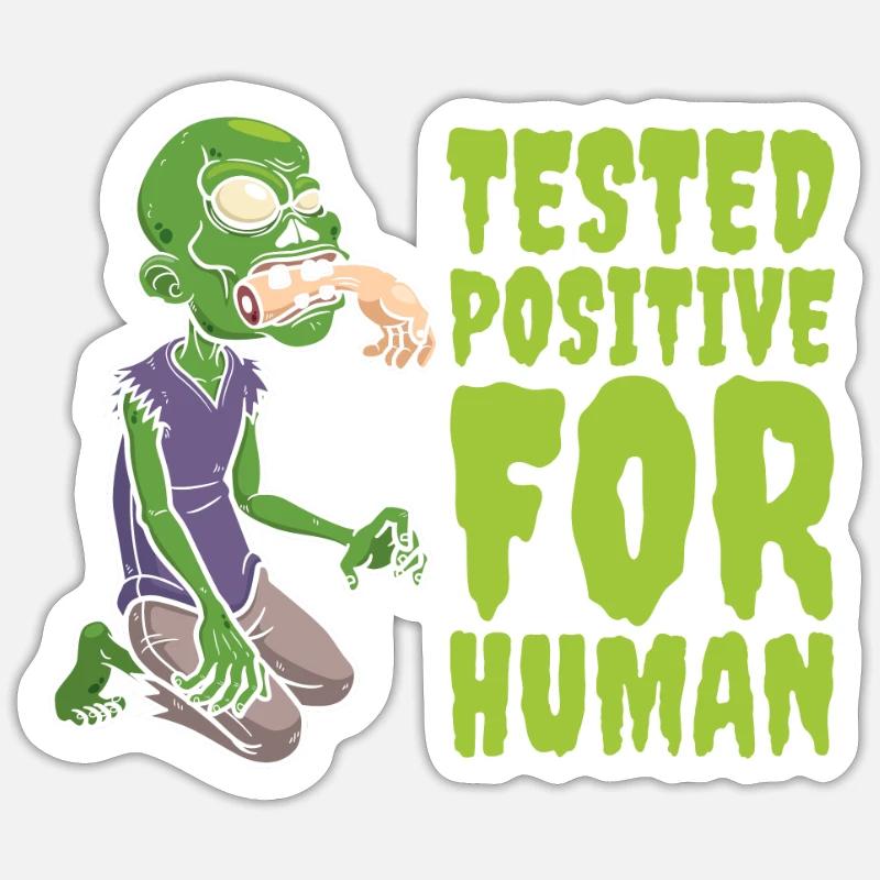 Zombie Halloween Cool - Sticker taille S (10 x 10 cm) - blanc mat