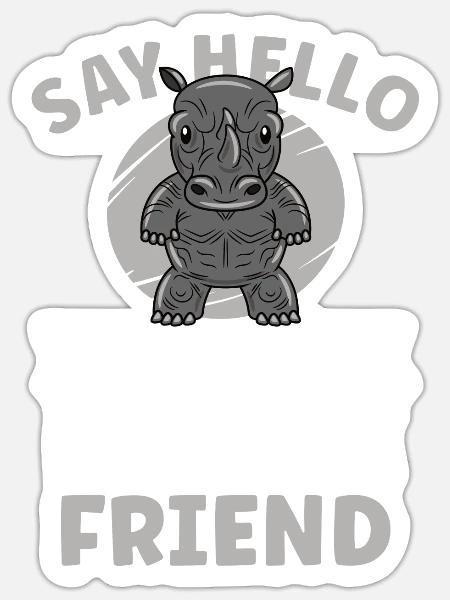 Nashorn Nashorn Safari Zoo Wildnis Tierwelt - Sticker Größe S (10 x 10 cm) - Mattweiß