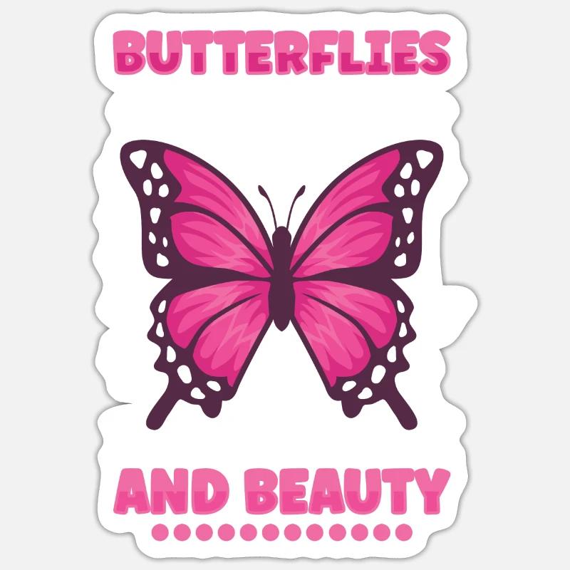 Insecte papillon monarque Monarque Habitat - Sticker taille S (10 x 10 cm) - blanc mat