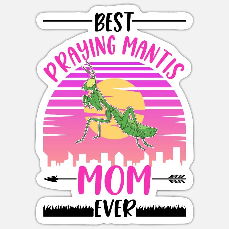 Beste Gottesanbeterin Mama - Sticker Größe S (10 x 10 cm) - Mattweiß