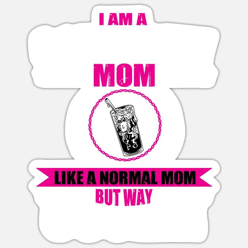 Drôle de Cold Brew Mama - Sticker taille S (10 x 10 cm) - blanc mat