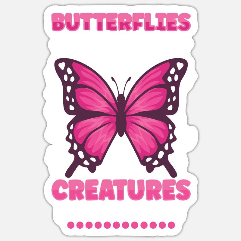 Insecte papillon monarque Monarque Habitat - Sticker taille S (10 x 10 cm) - blanc mat