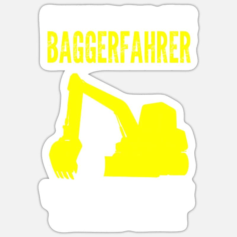 Baggerfahrer Bagger Fahrer Geschenk - Sticker Größe S (10 x 10 cm) - Mattweiß