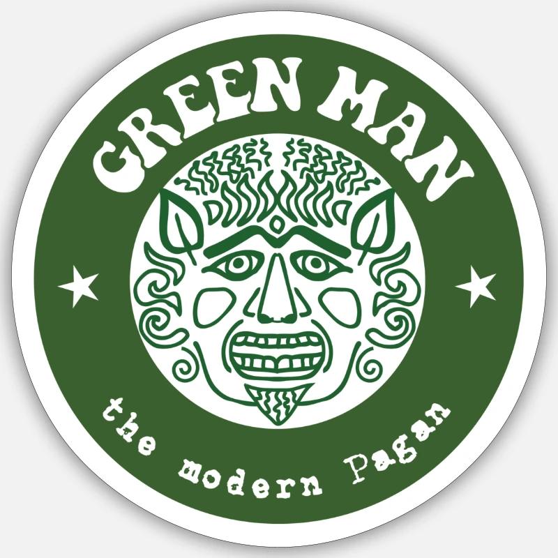 Der Grüne Mann, der moderne Heide - Sticker Größe S (10 x 10 cm) - Mattweiß