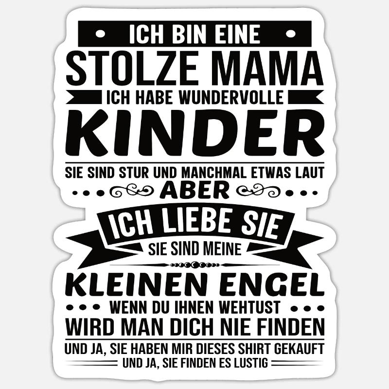 Mama Stolze Mama Mutter Geburtstag Muttertag - Sticker Größe S (10 x 10 cm) - Mattweiß