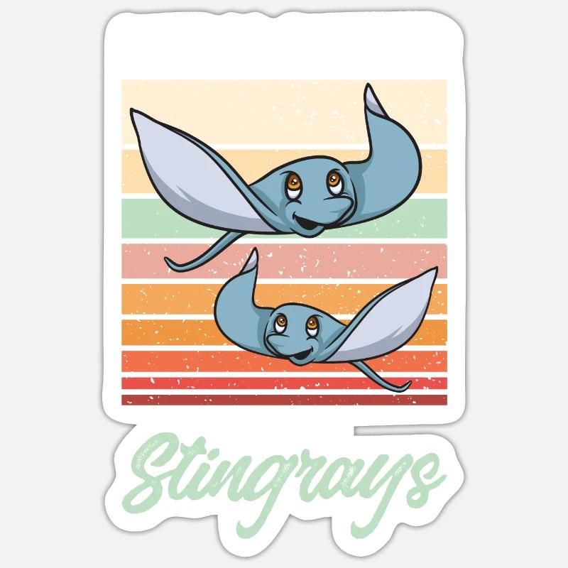 Stingrays Manta Rays Ocean Rays - Sticker size S (10 x 10 cm) - white matte