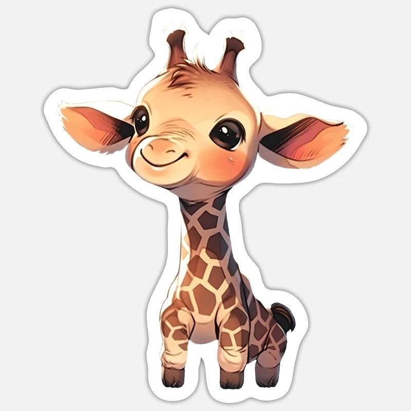 Giraffe - Sticker Größe S (10 x 10 cm) - Mattweiß