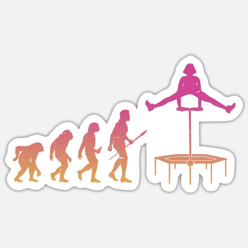 Evolution Trampoline Trampoline Gymnaste - Sticker taille S (10 x 10 cm) - blanc mat
