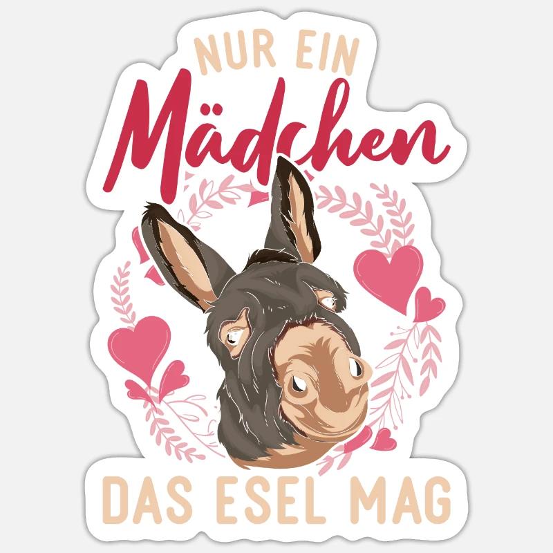 Bauer Bauernhof Tier Bäuerin Mädchen Geschenk Esel Sticker Größe S (10 x 10 cm)
