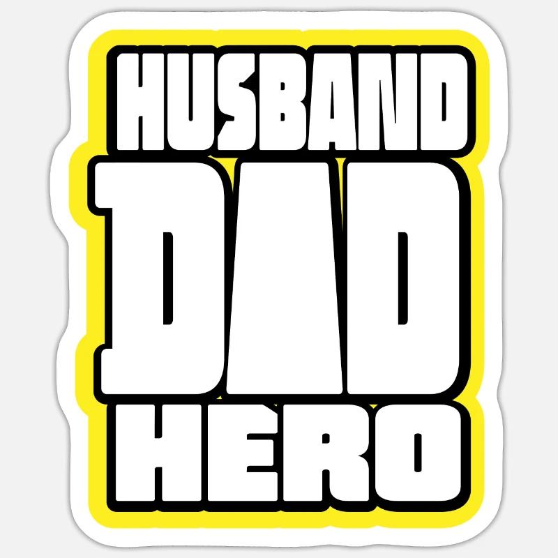 Ehemann Papa Held Retro Sticker Größe S (10 x 10 cm)