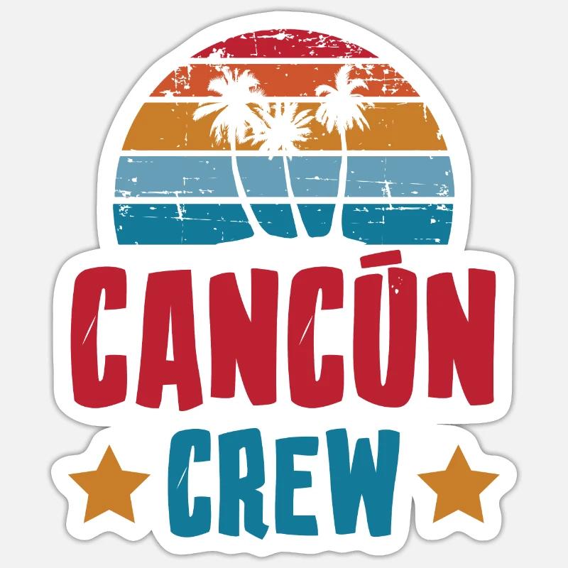 Cancun Crew - Sticker Größe S (10 x 10 cm) - Mattweiß