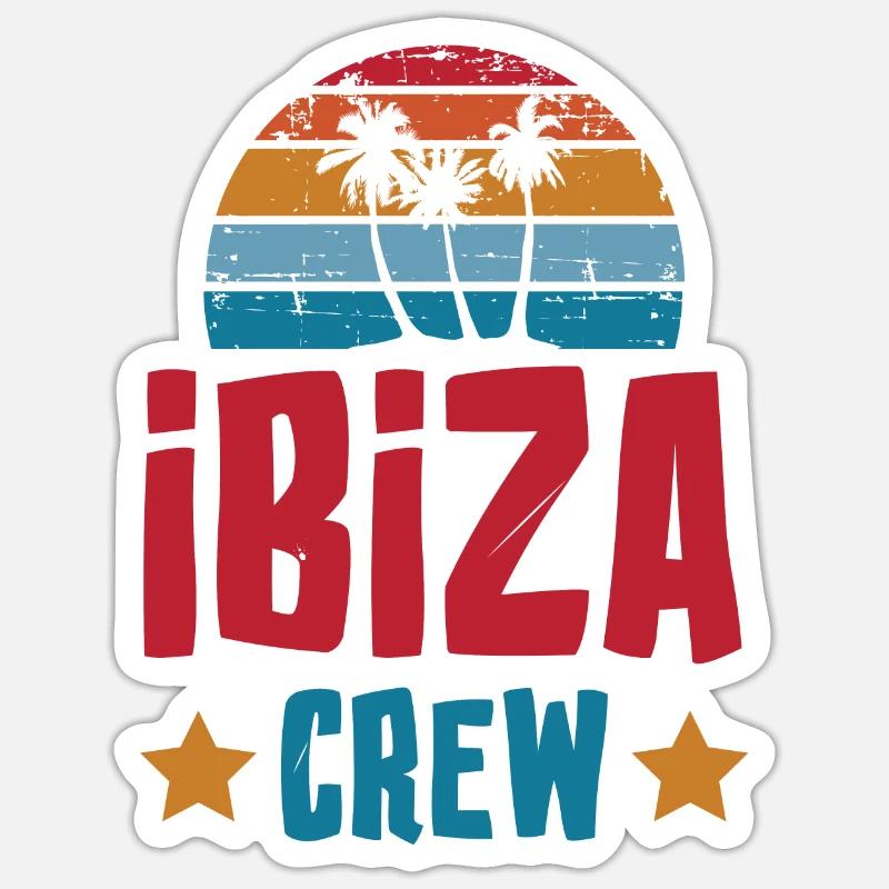 Ibiza Crew - Sticker size S (10 x 10 cm) - white matte