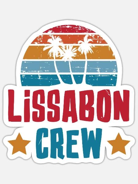 Lissabon Crew - Sticker Größe S (10 x 10 cm) - Mattweiß