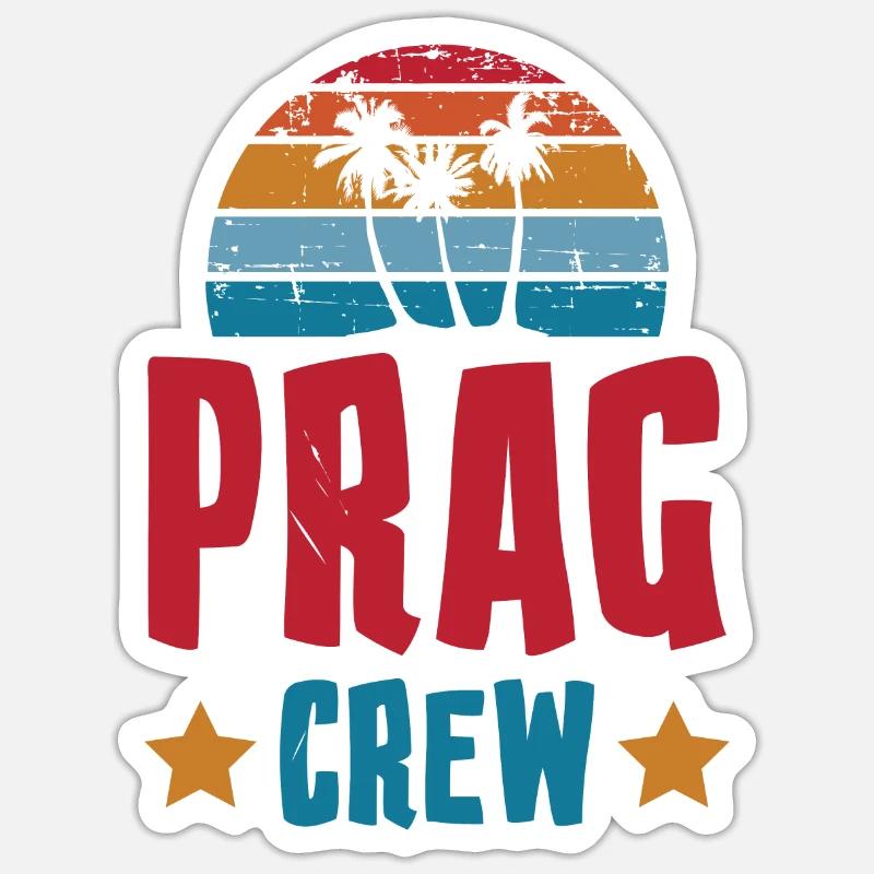 Prague Crew - Sticker size S (10 x 10 cm) - white matte