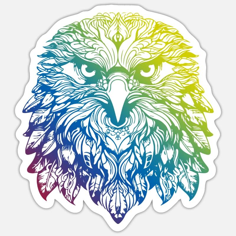 Adler Mandala Boho - Sticker Größe S (10 x 10 cm) - Mattweiß