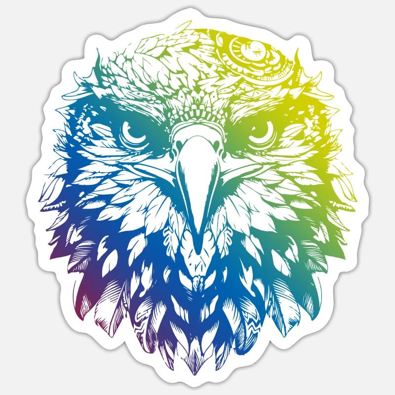 Adler Mandala Boho - Sticker Größe S (10 x 10 cm) - Mattweiß