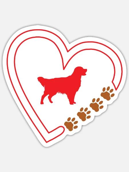Hund Golden Retriever Hundebesitzer - Sticker Größe S (10 x 10 cm) - Mattweiß