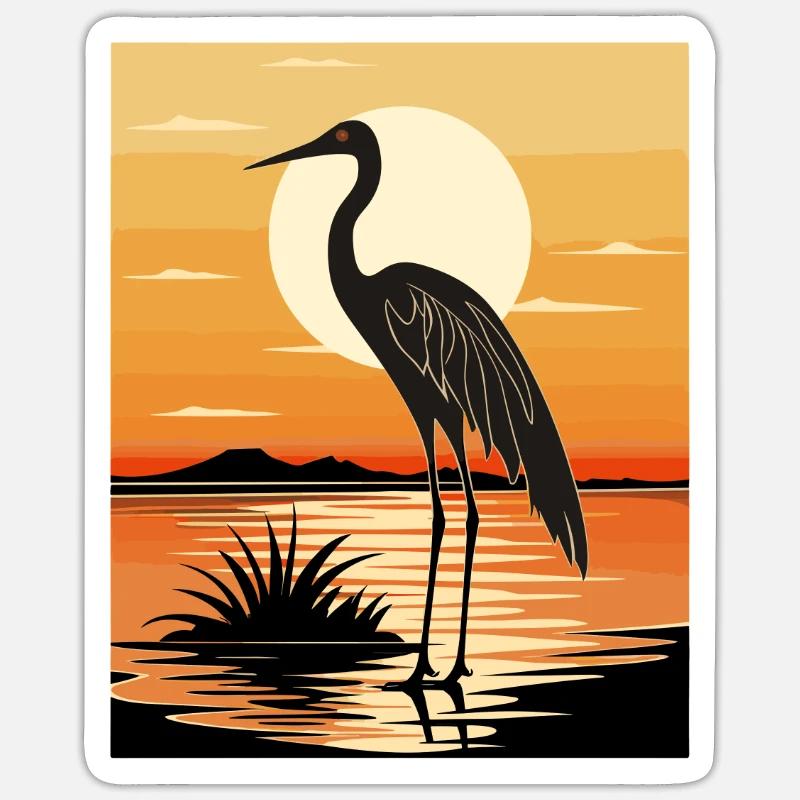 Heron - Sticker size S (10 x 10 cm) - white matte