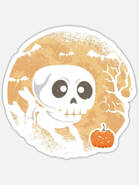 Skelett Spielende Volleyball Fan Spieler Trainer - Sticker Größe S (10 x 10 cm) - Mattweiß