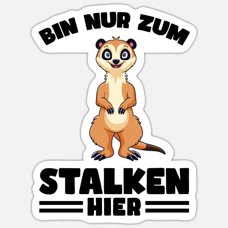 Tiere Erdmännchen Erdmännchene Geschenk - Sticker Größe S (10 x 10 cm) - Mattweiß