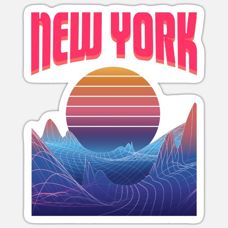 New York - Sticker taille S (10 x 10 cm) - blanc mat