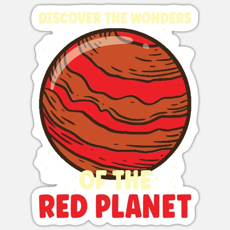 Mars Explorer les astronautes Astronomie Système solaire - Sticker taille S (10 x 10 cm) - blanc mat