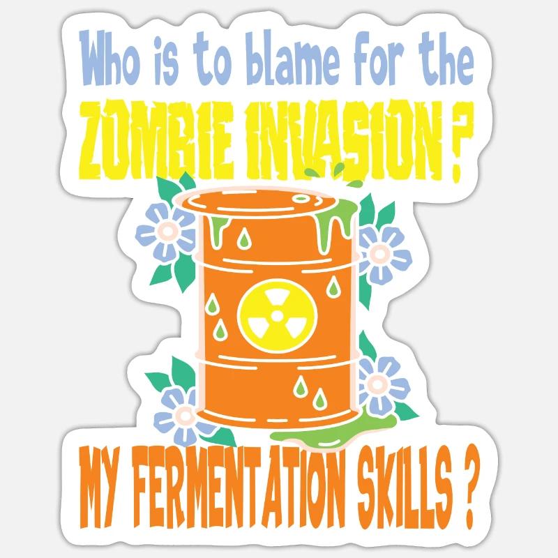 Fermentation - Sticker taille S (10 x 10 cm) - blanc mat